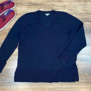 Jigsaw Wool Cashmere Silk Blend VNeck Sweater Women's  Size‎ L